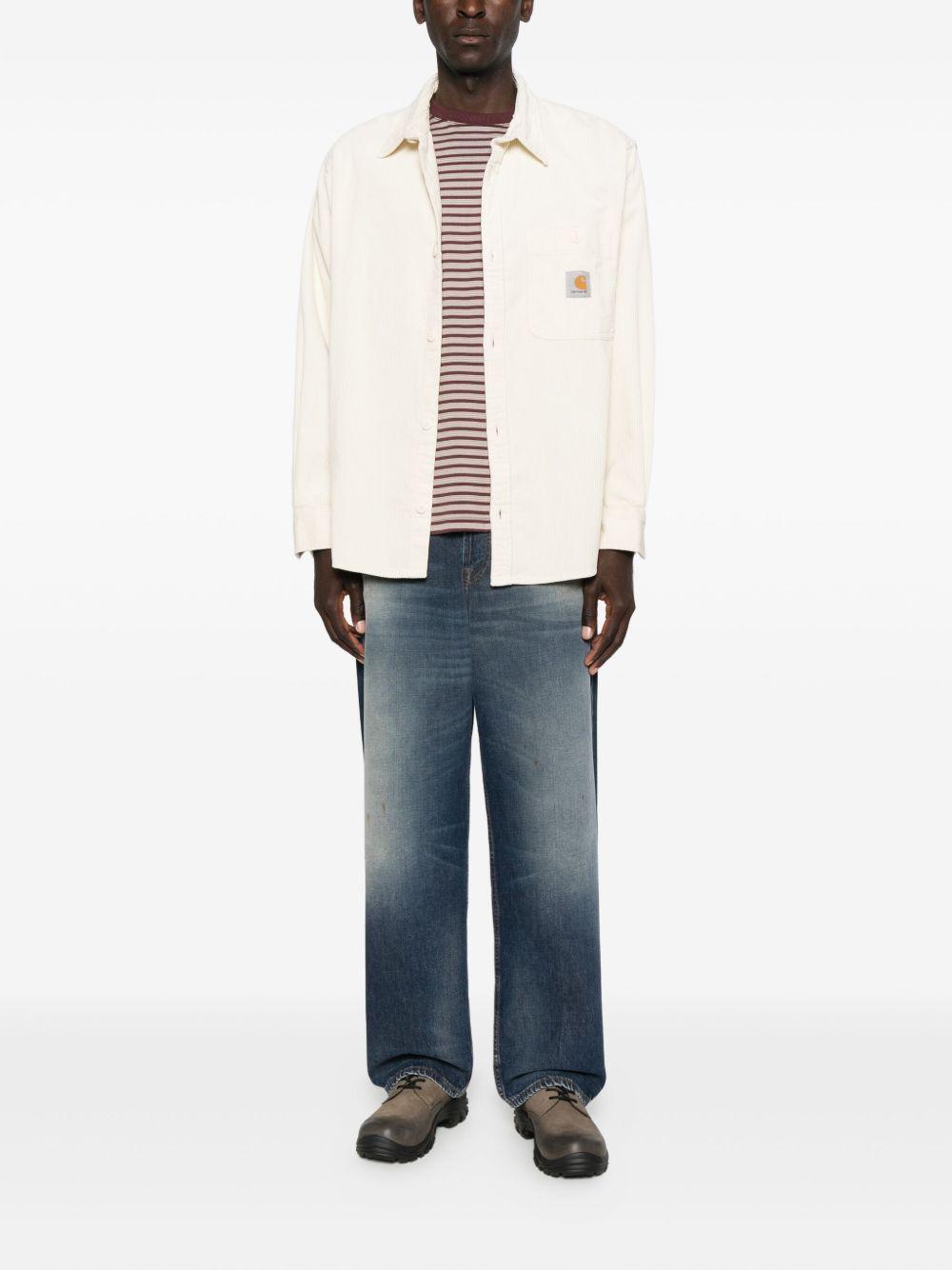 CARHARTT WIP Camicia crema in cotone a coste