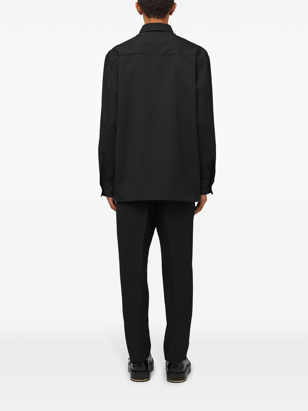 JIL SANDER Pantalone affusolato in lana nero
