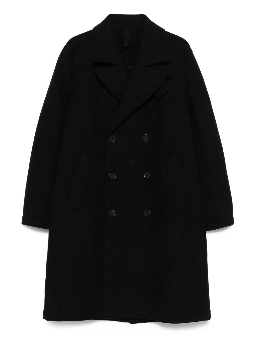HARRIS WHARF LONDON Cappotto lungo in lana doppiopetto nero