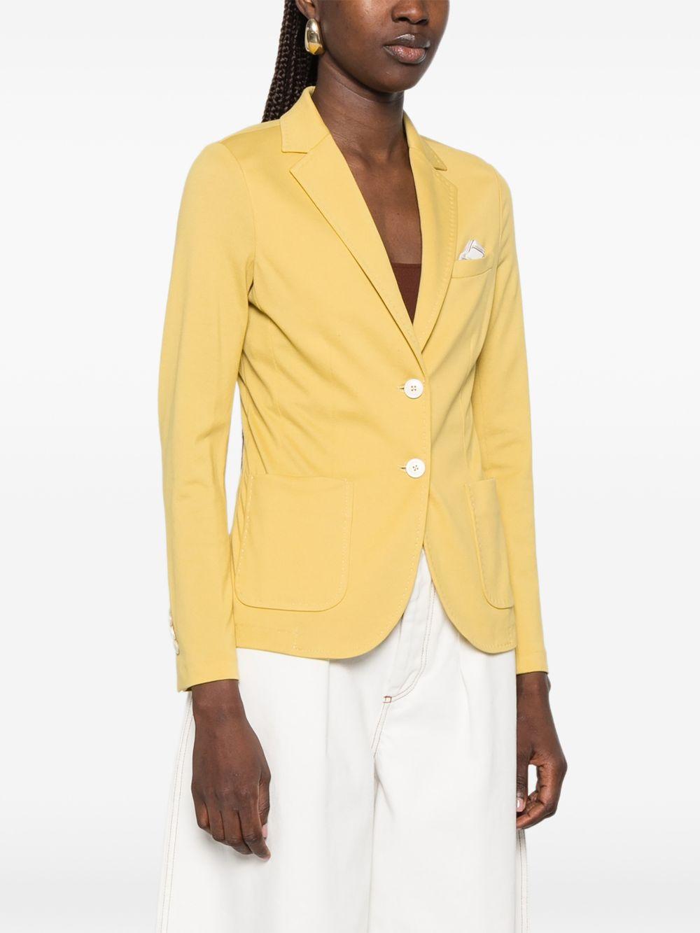 CIRCOLO 1901 Blazer monopetto in cotone elasticizzato giallo
