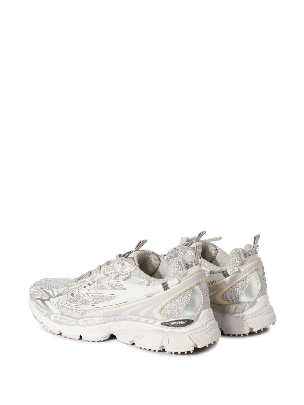 OFF WHITE Sneakers bianche e argentate con logo