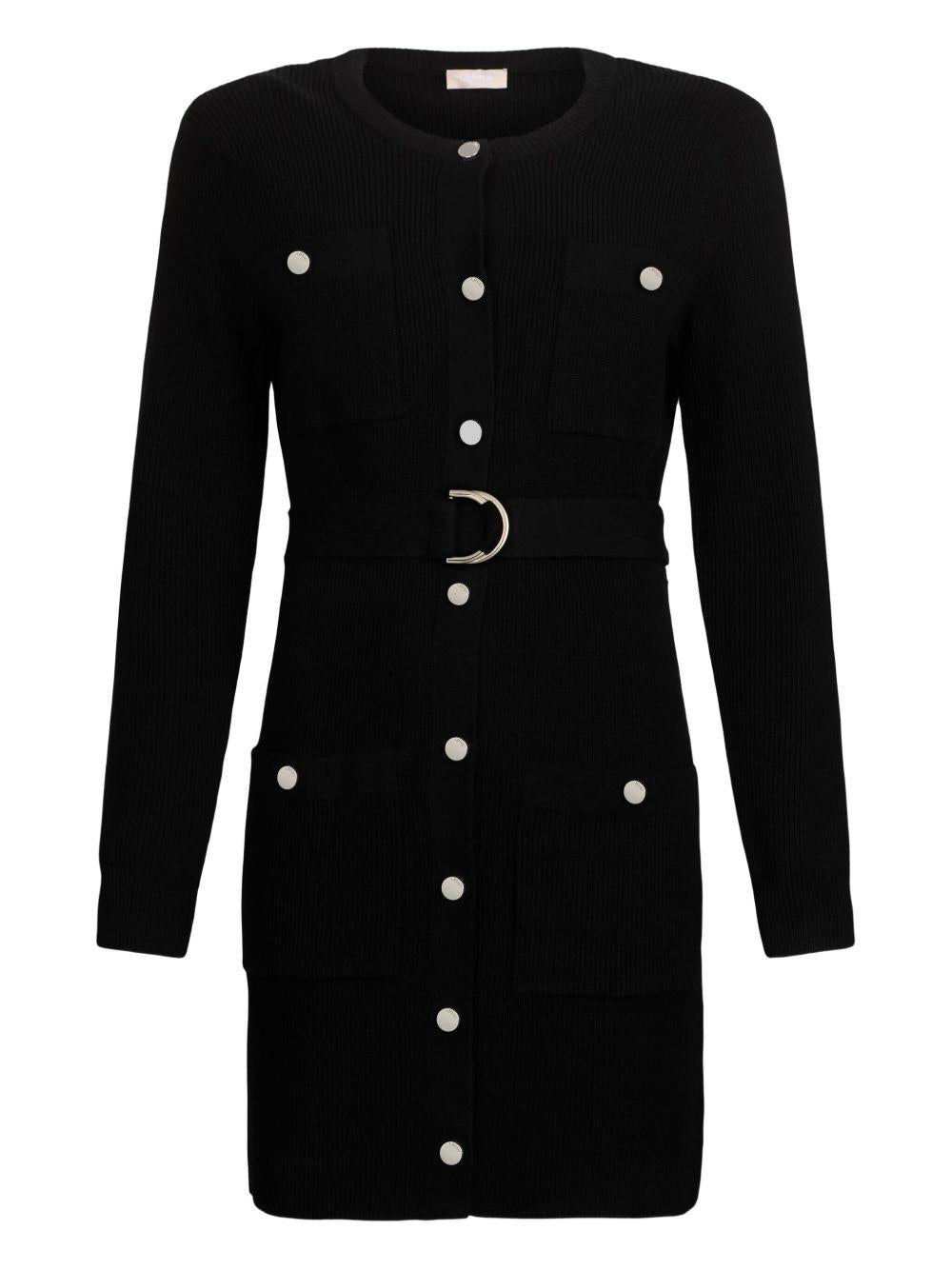 LIUJO Abito corto nero in maglia