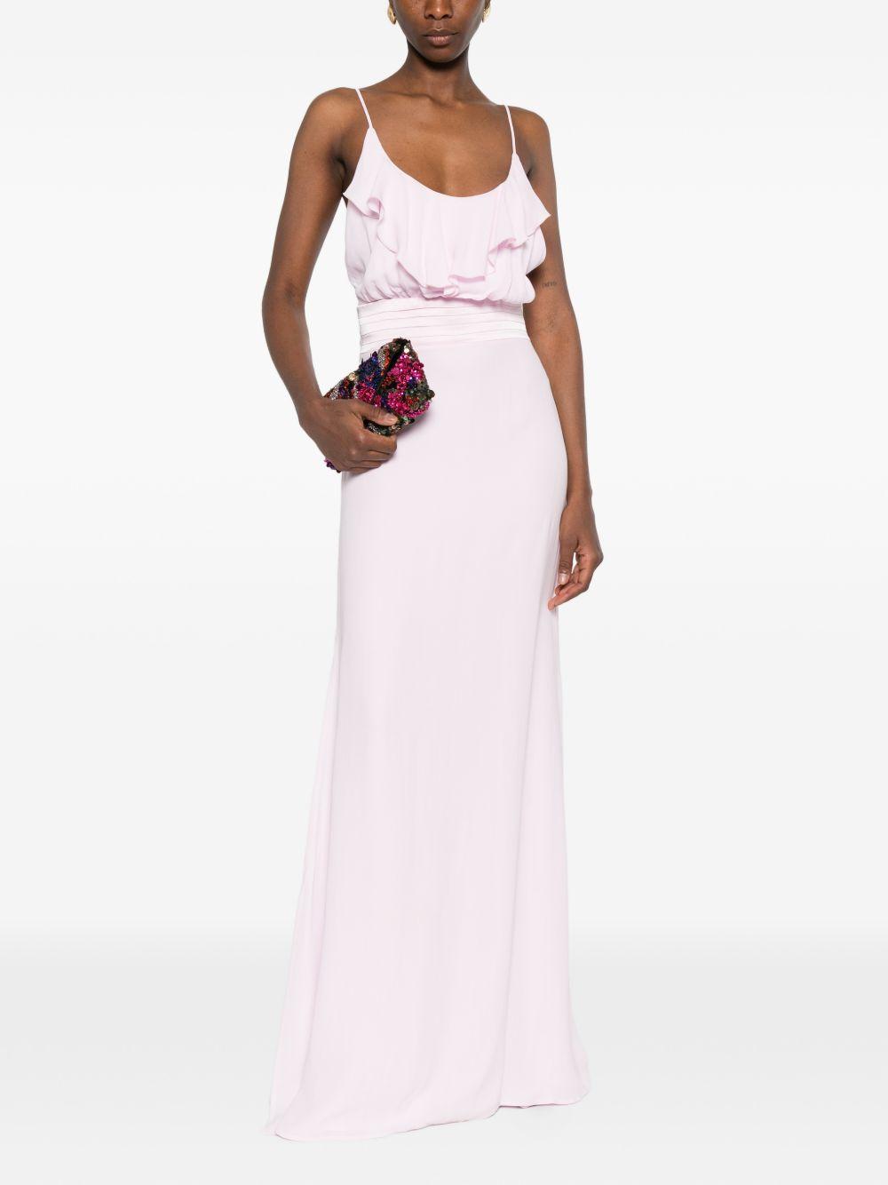 PRONOVIAS Abito lungo rosa con ruches