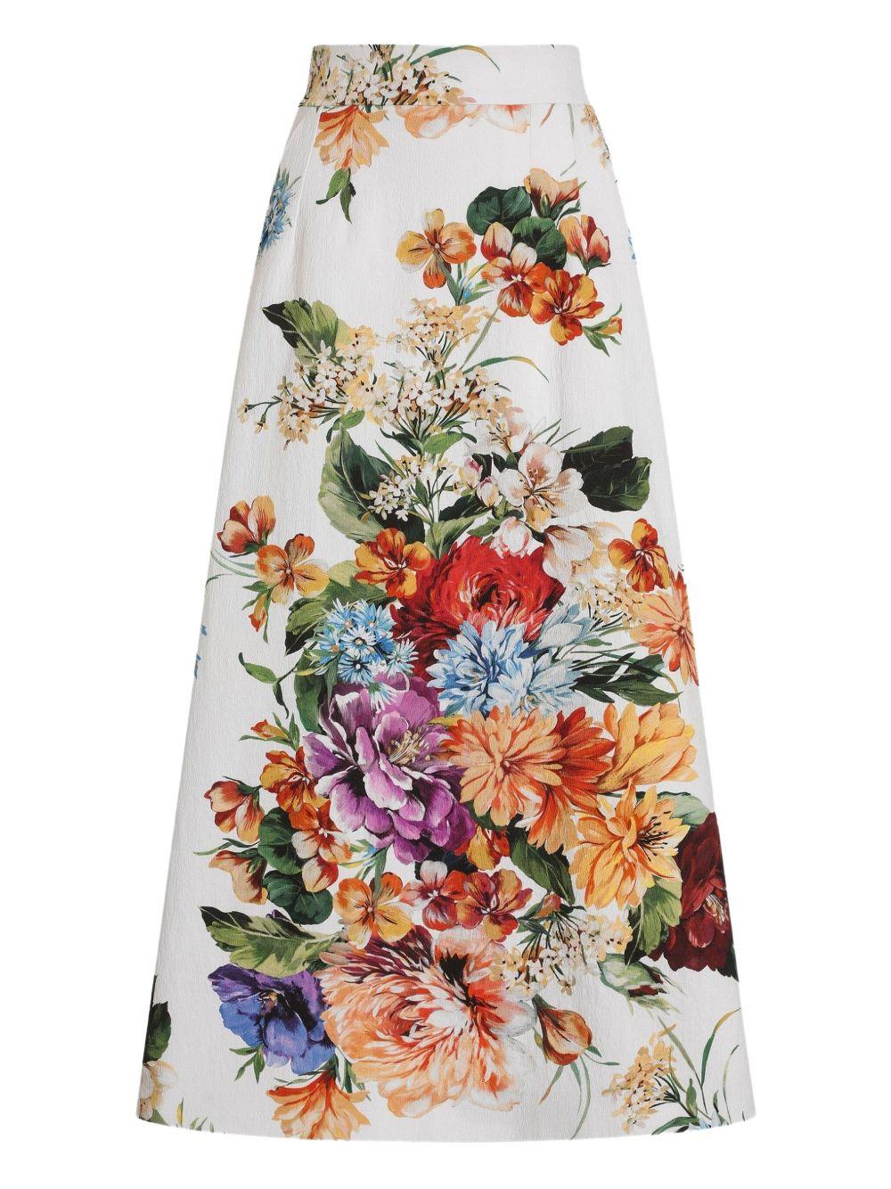 DOLCE e GABBANA Gonna con stampa bouquet fiori