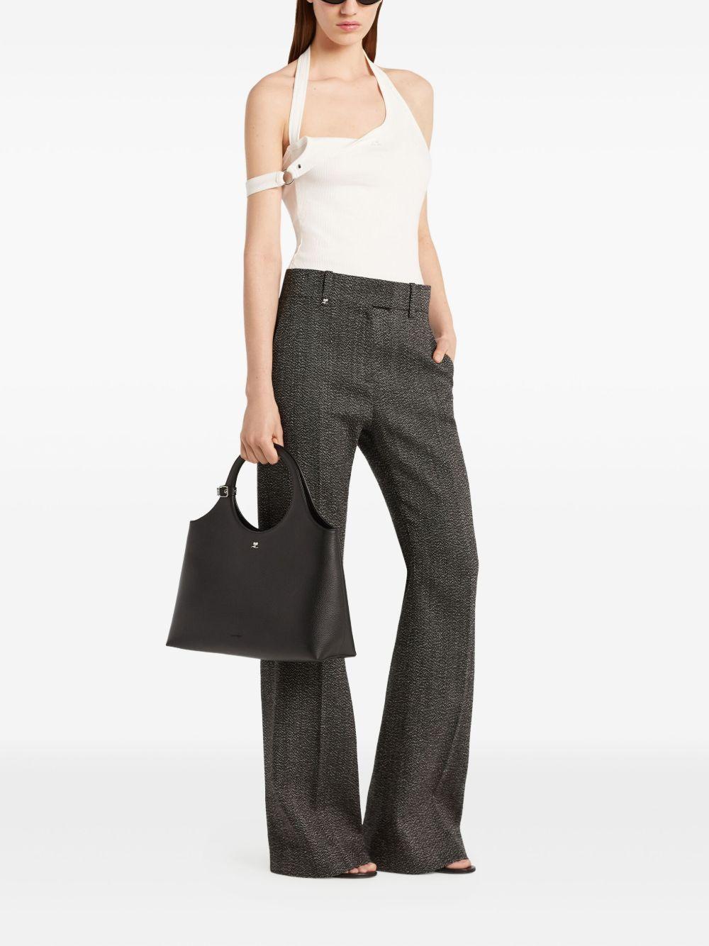 COURREGES Borsa shopping nera con logo