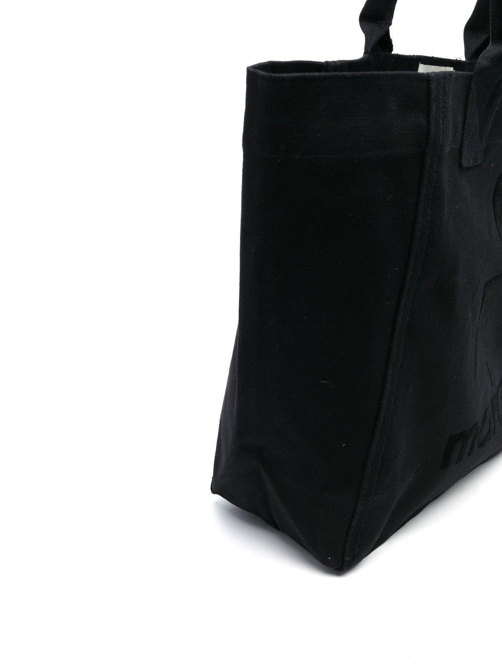 ISABEL MARANT Borsa tote in cotone piccola 'Yenky' nera con logo