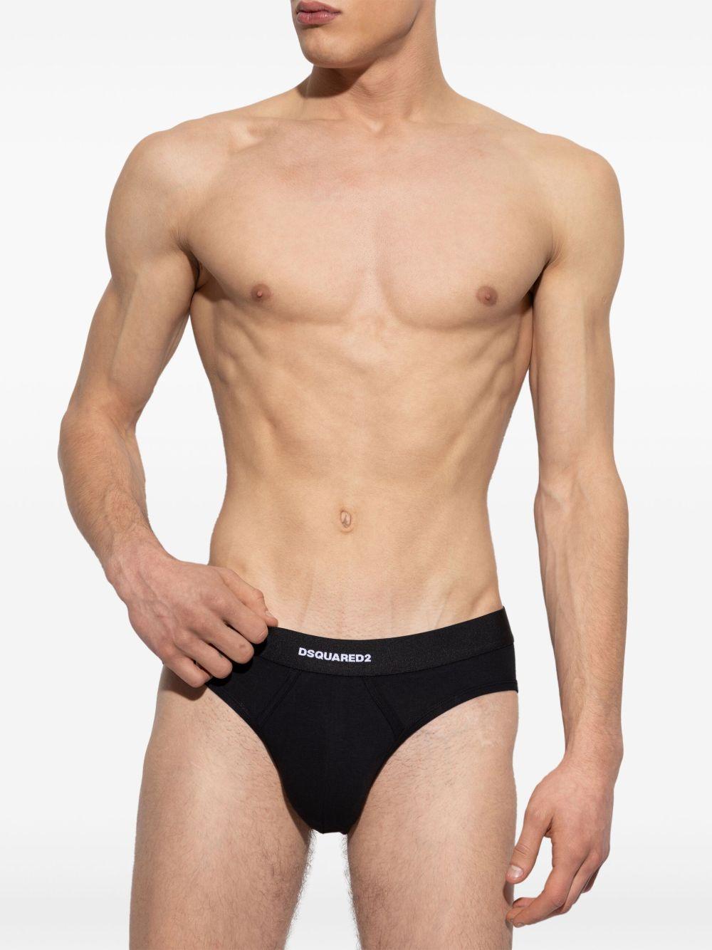 DSQUARED2 Slip neri con logo bianco