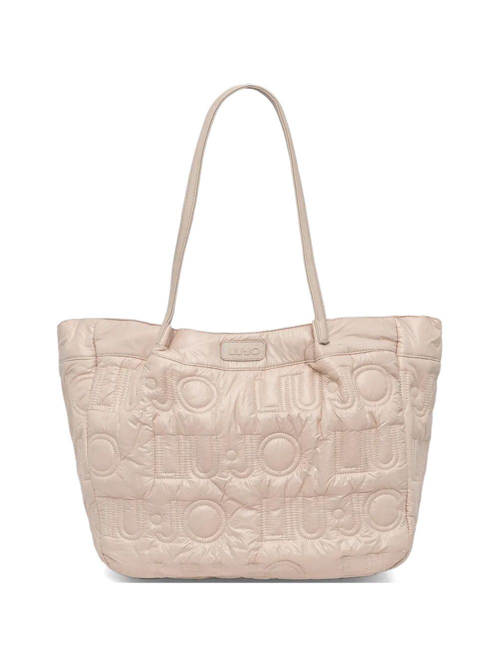 LIUJO Borsa shopping beige trapuntata