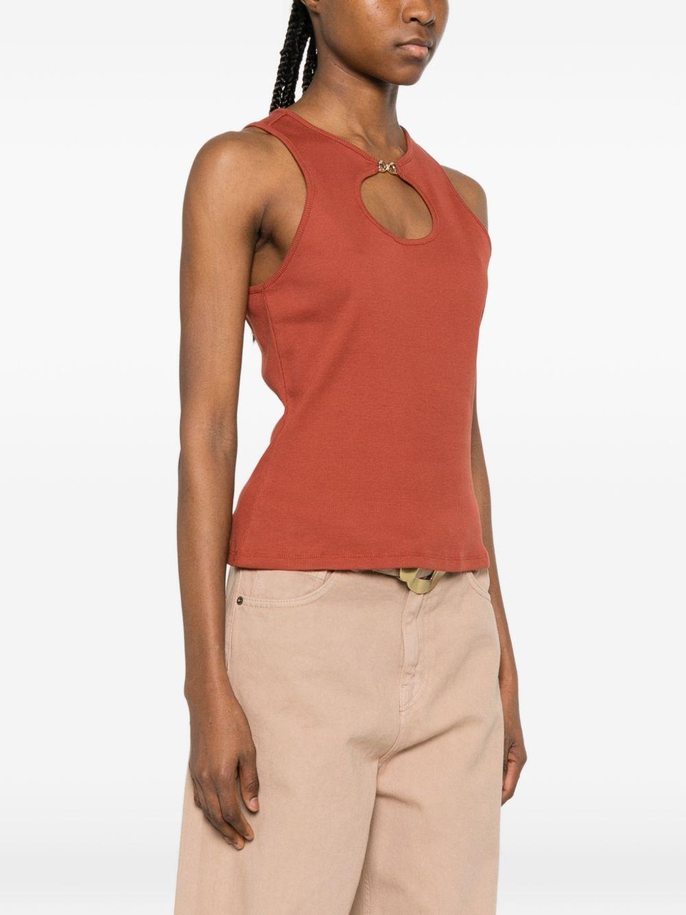 TWINSET T-shirt color mattone con charm