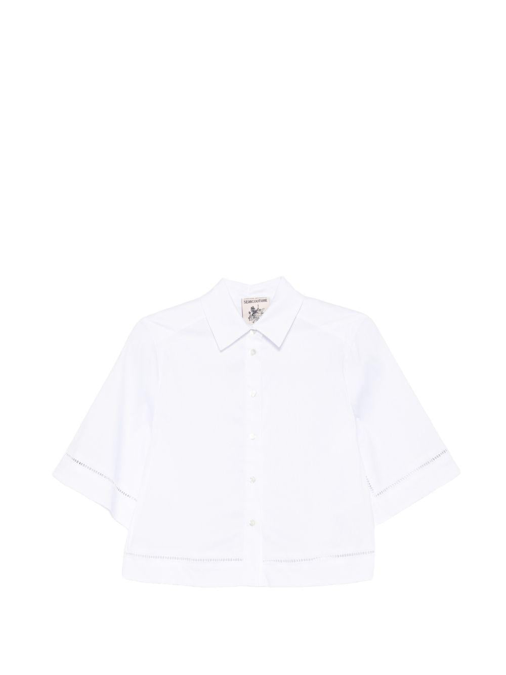 SEMICOUTURE Camicia a maniche corte bianca