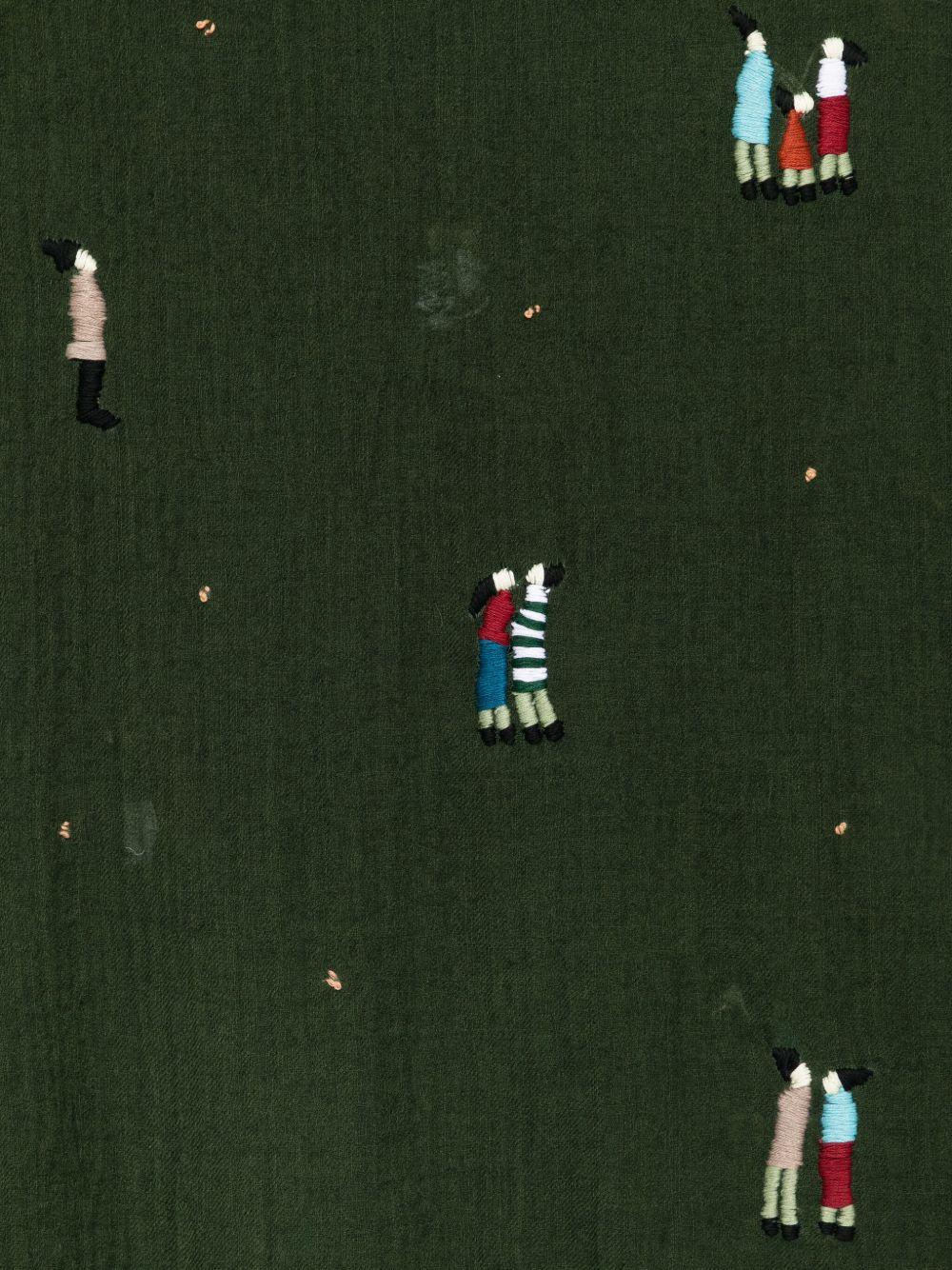 SGOMBERO CANTINE Sciarpa Pegaso ricamata verde