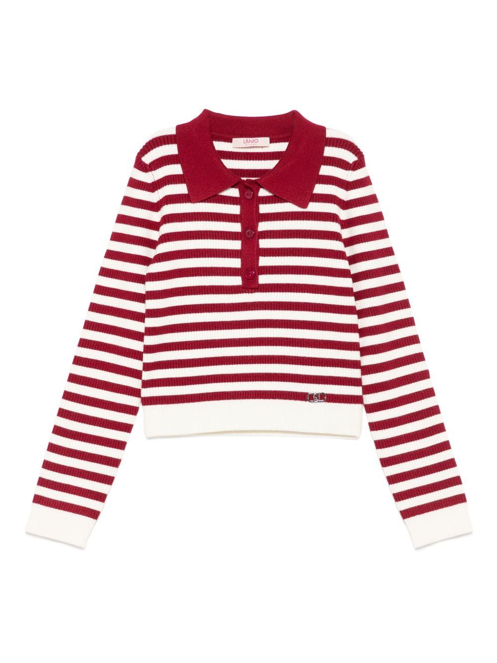 LIUJO Maglia a righe bianche e rosse