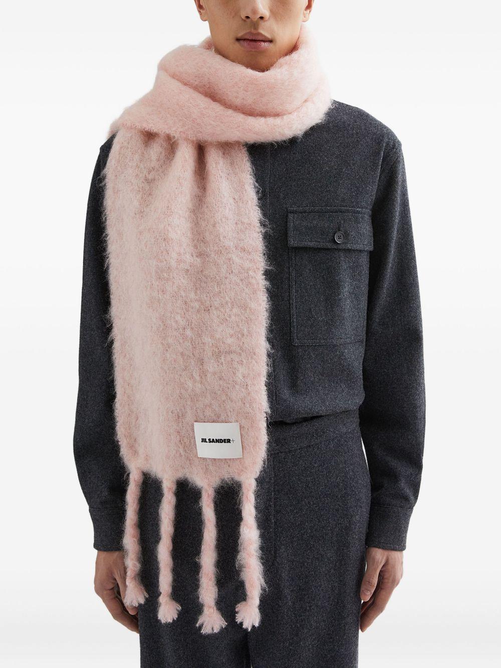 JIL SANDER Sciarpa rosa con logo