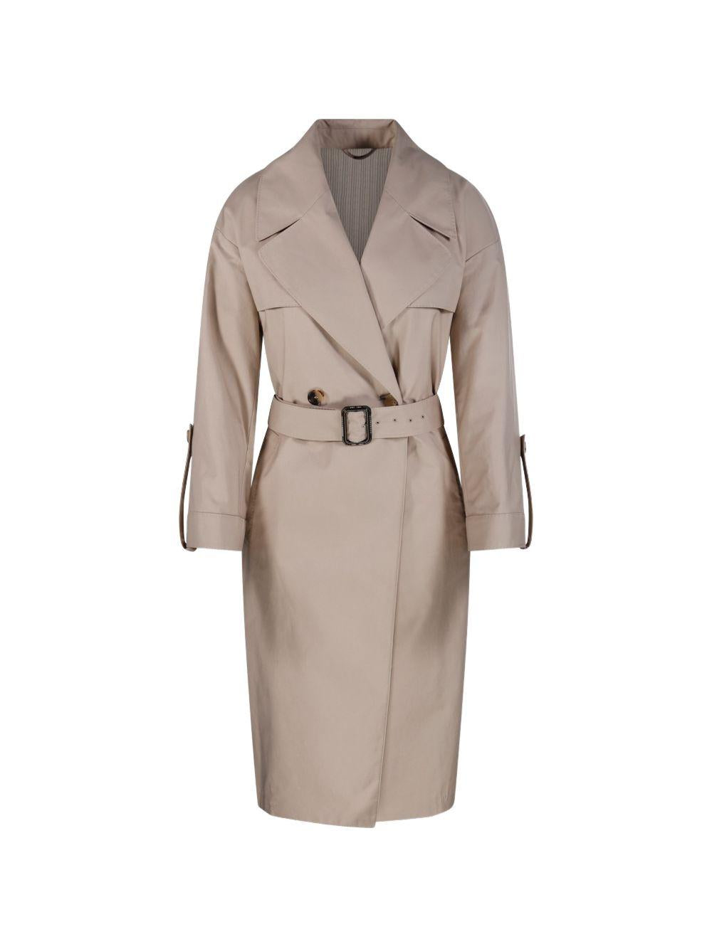 MAX MARA THE CUBE Trench Camour beige con cintura