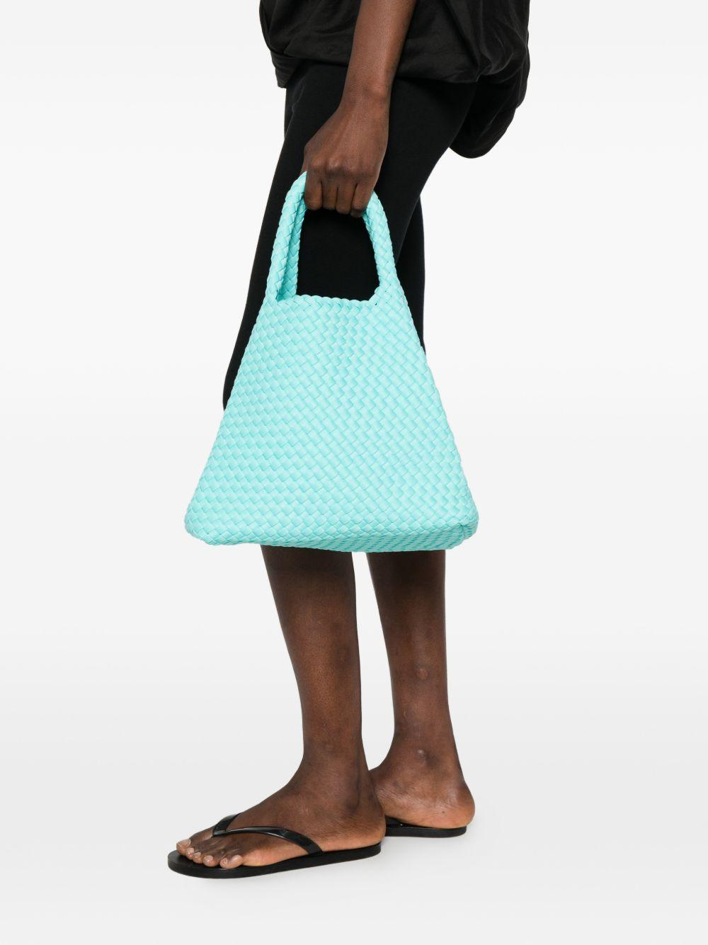 MARREA Borsa a mano celeste con texture intrecciata