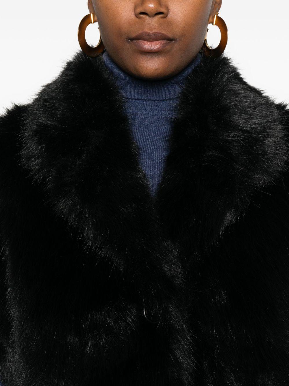 BETTA CORRADI Gilet in ecopelliccia nera