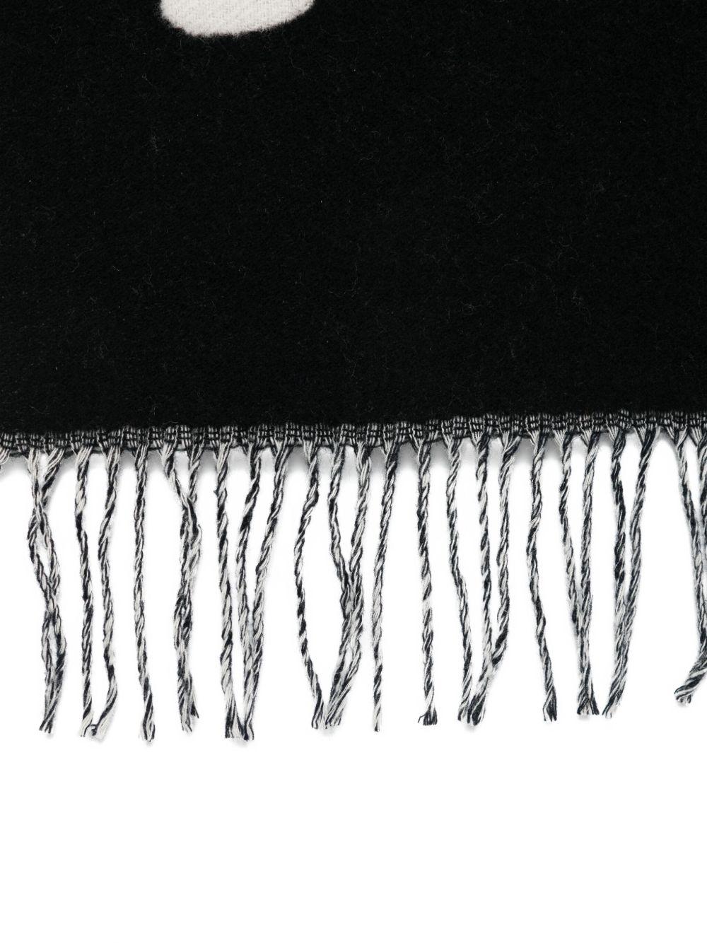 MARC JACOBS Sciarpa 'Marc Is Joy Scarf' in lana nero e bianco