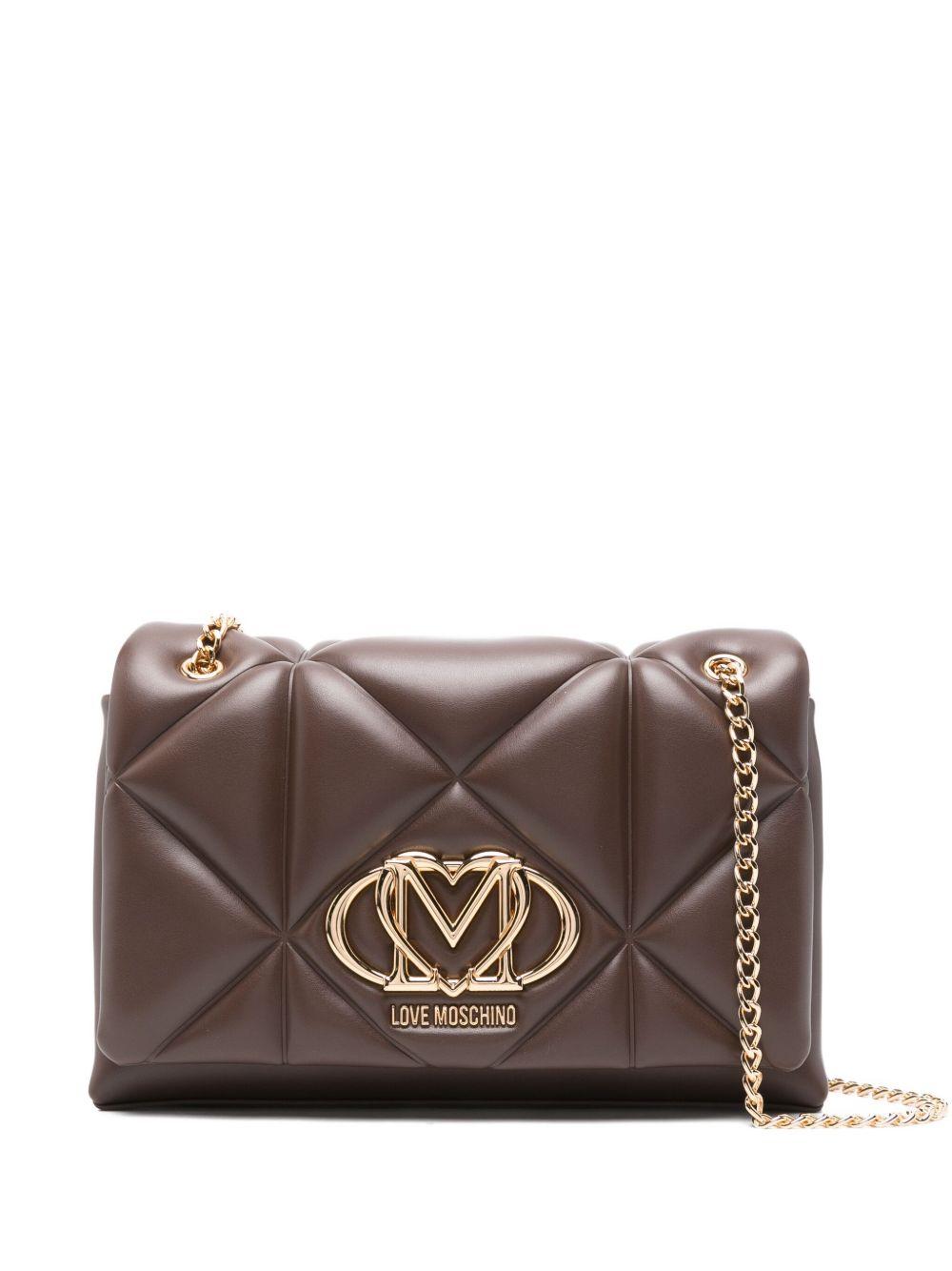 LOVE MOSCHINO Borsa a tracolla trapuntata marrone