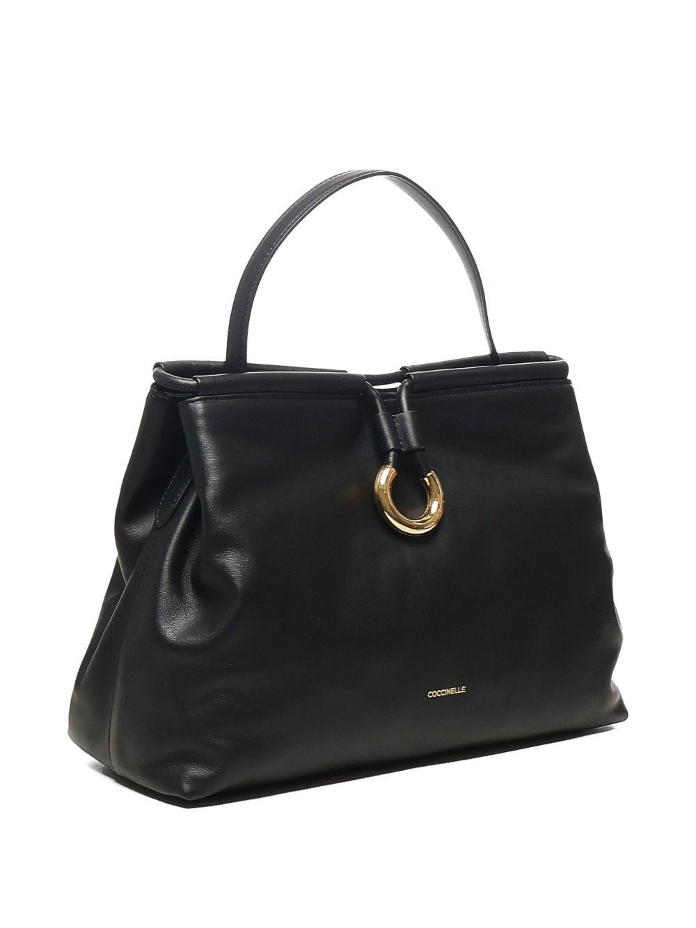 COCCINELLE Borsa tote nera in pelle di vitello