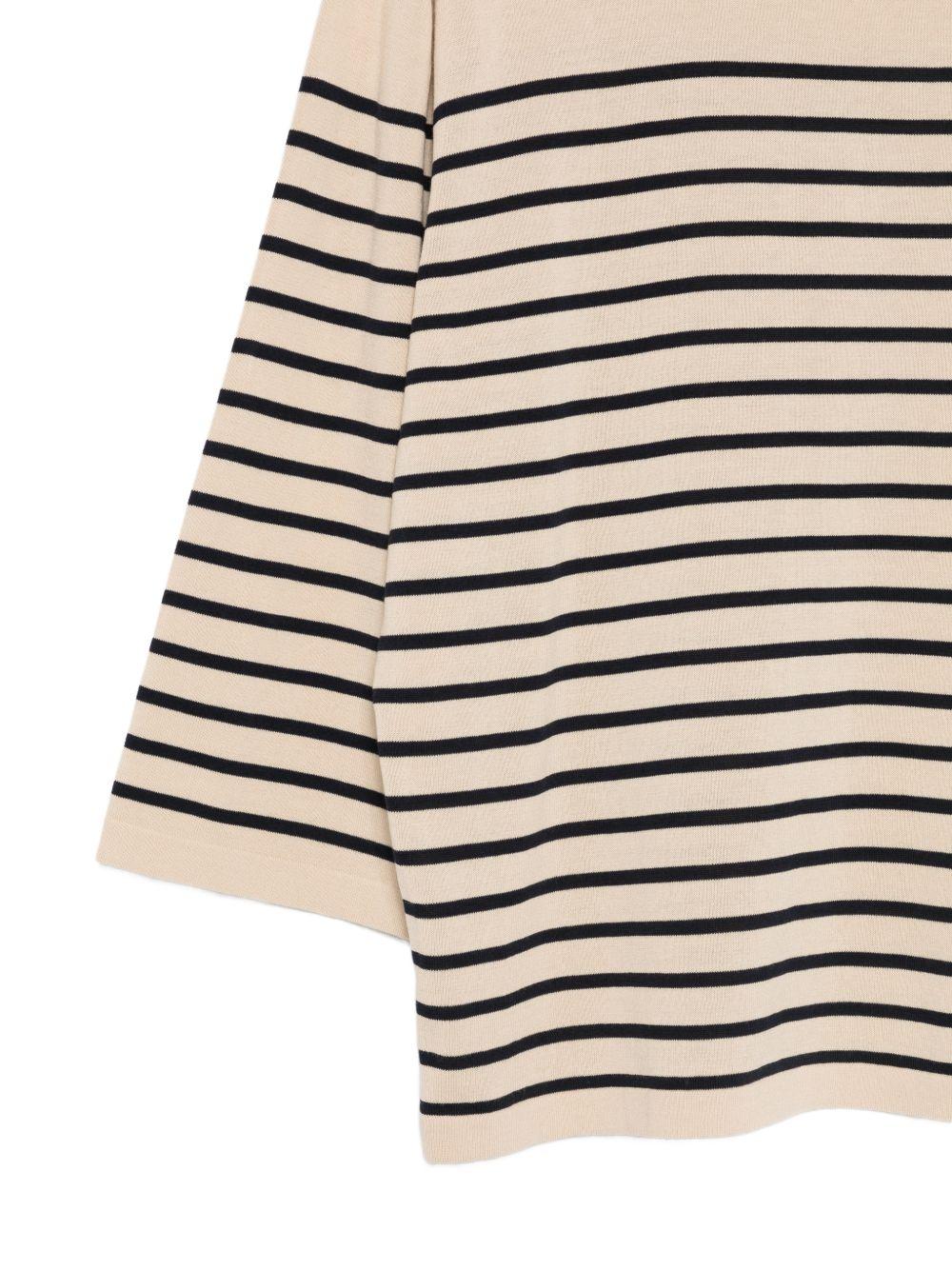 ASPESI Maglia a righe in cotone beige e blu