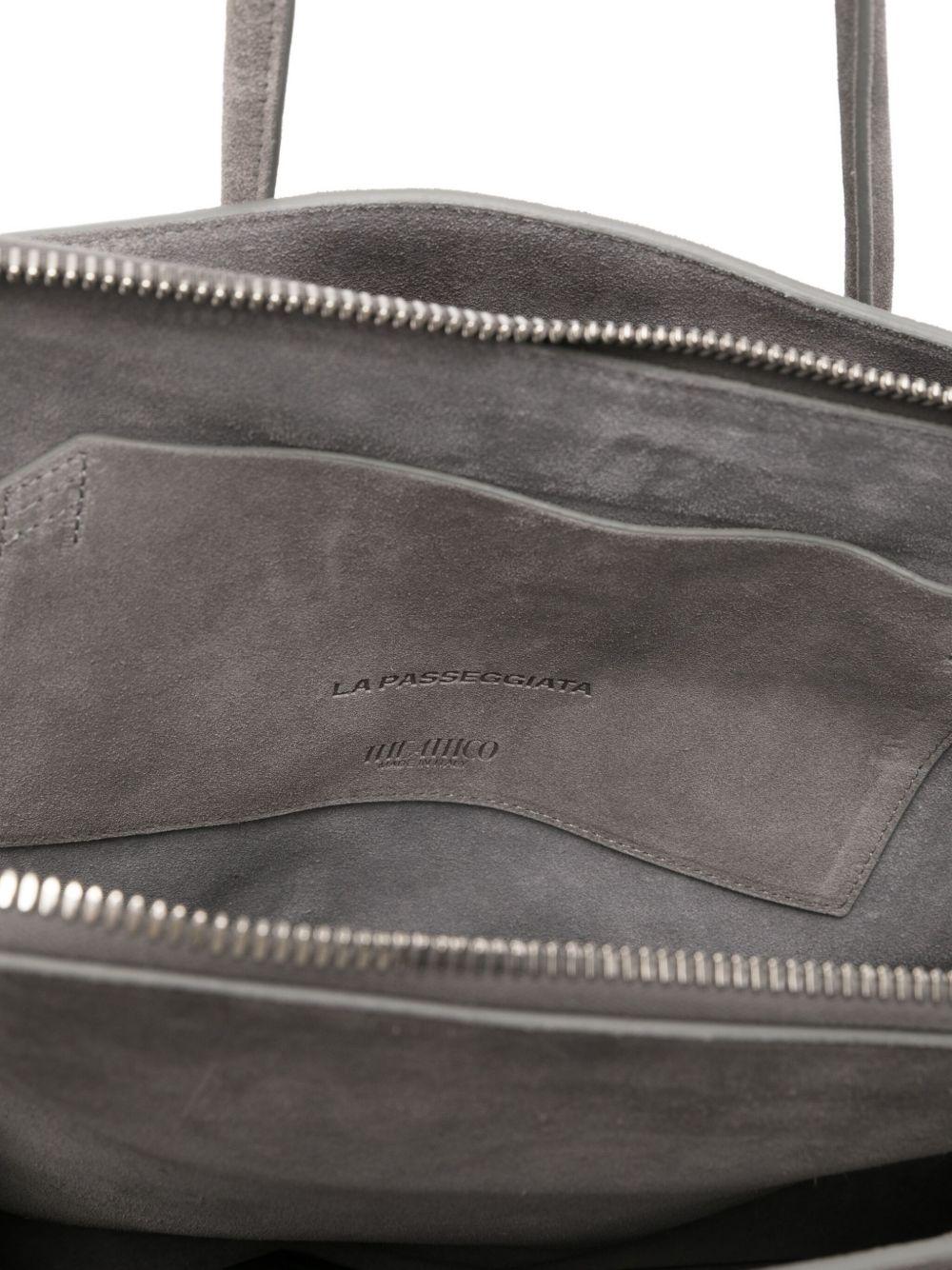 THE ATTICO Borsa a spalla La Passeggiata Medium in suede grigio