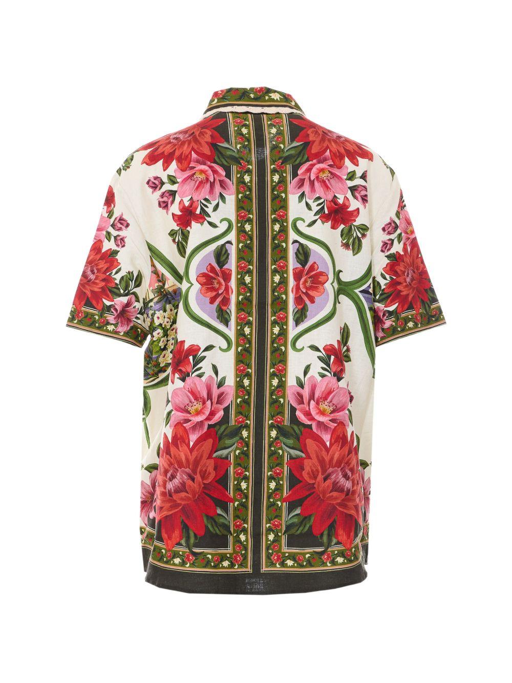 FARM RIO Camicia con stampa floreale in lino multicolore