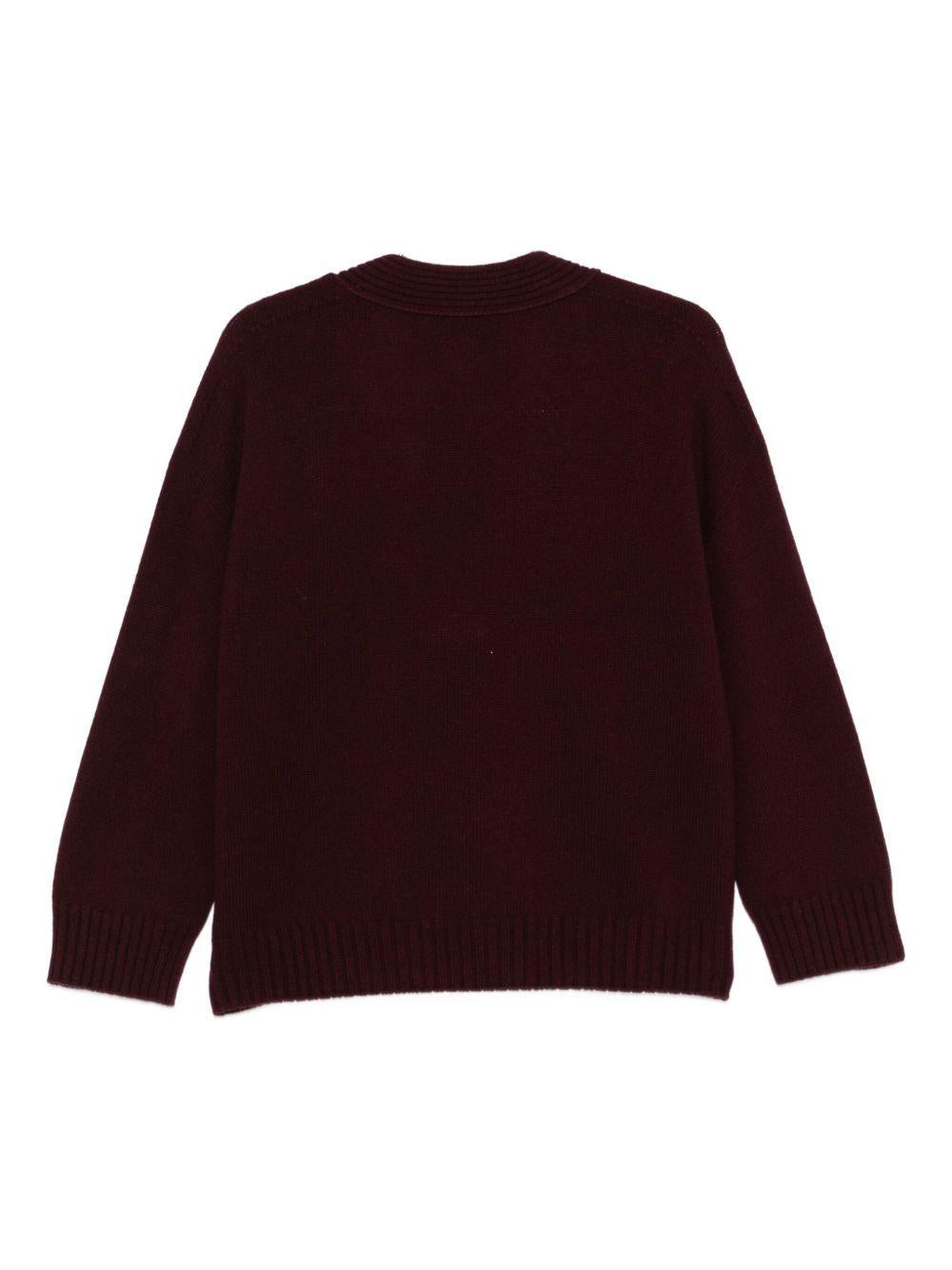 VANISE Maglia Joanna bordeaux con collo a V