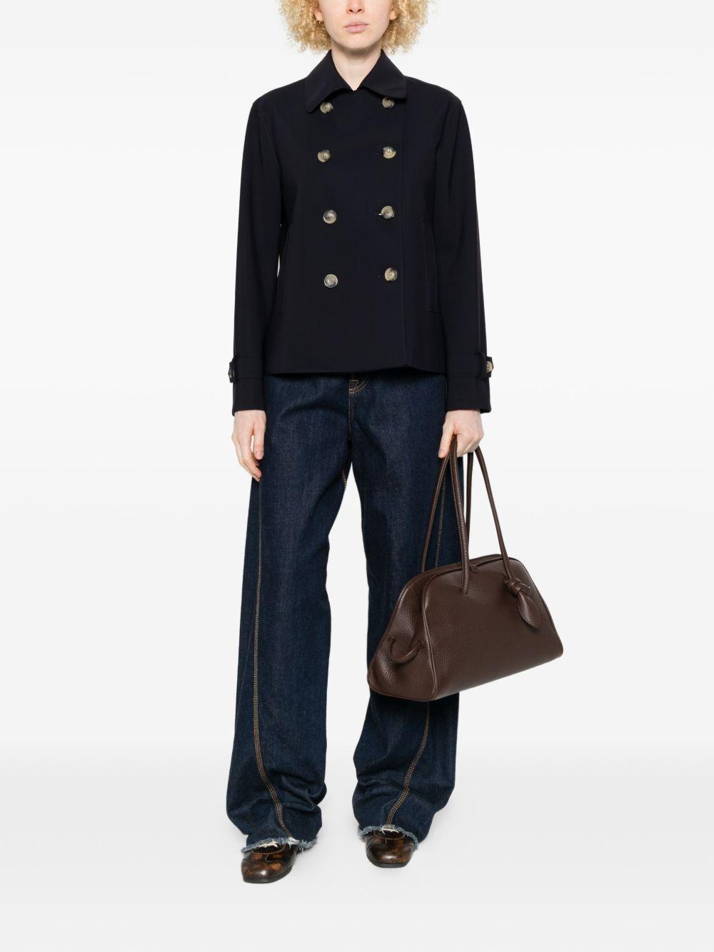 HARRIS WHARF LONDON Giacca british doppiopetto blu scuro