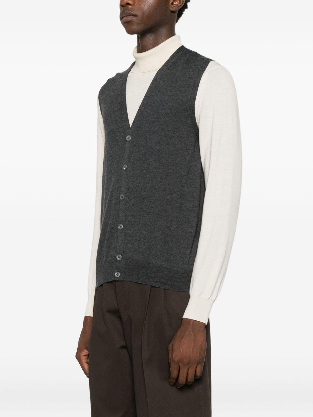 GRAN SASSO Cardigan smanicato in lana merino