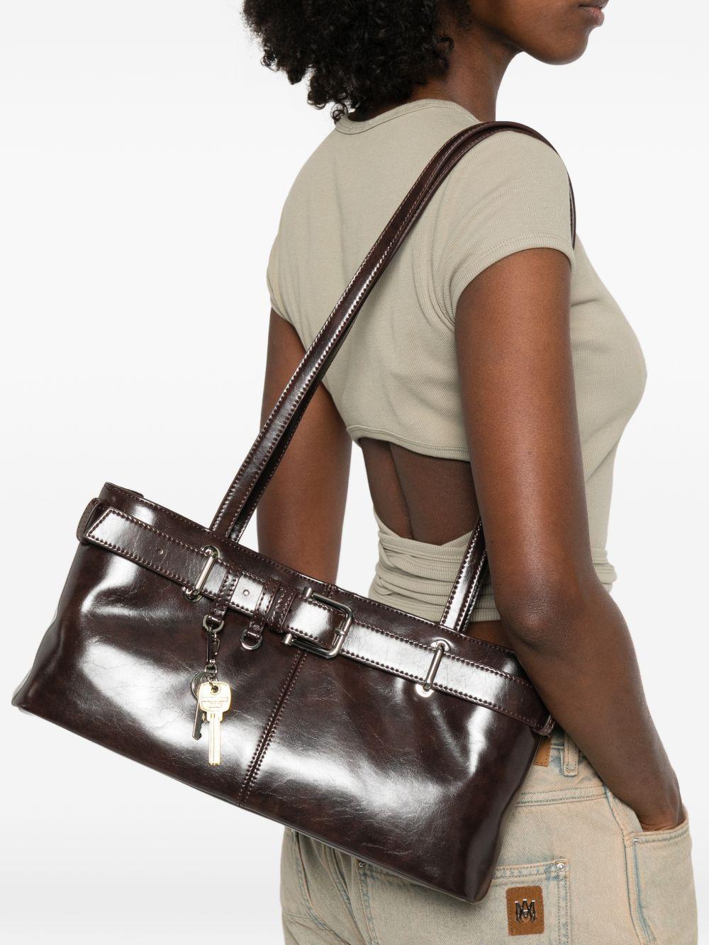 OSOI Borsa a spalla Brocle in pelle marrone