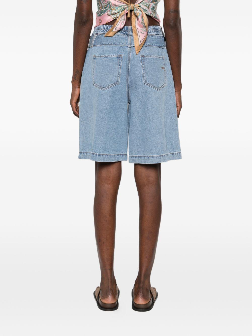 PINKO Shorts in denim con cinturino in vita