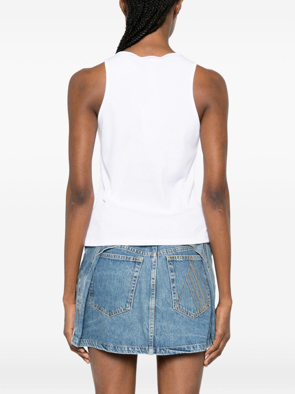 TWINSET T-shirt senza maniche bianca con charm