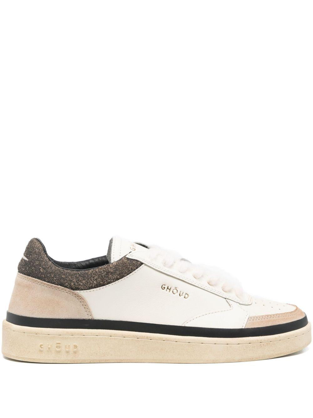 GHOUD Sneakers 'Pads' in pelle bianca e marrone