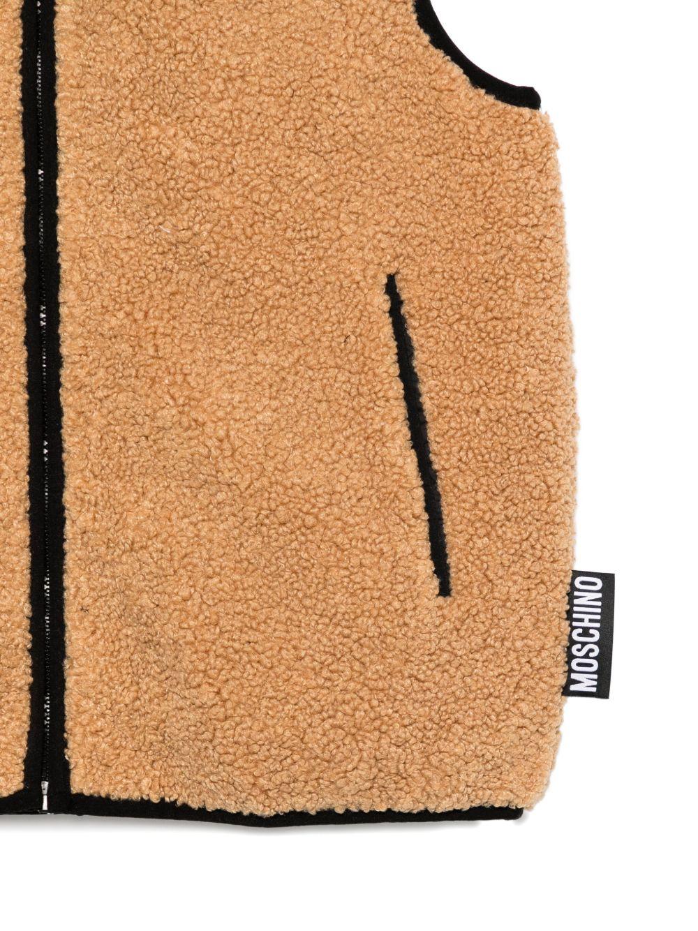 MOSCHINO Gilet teddy con cappuccio