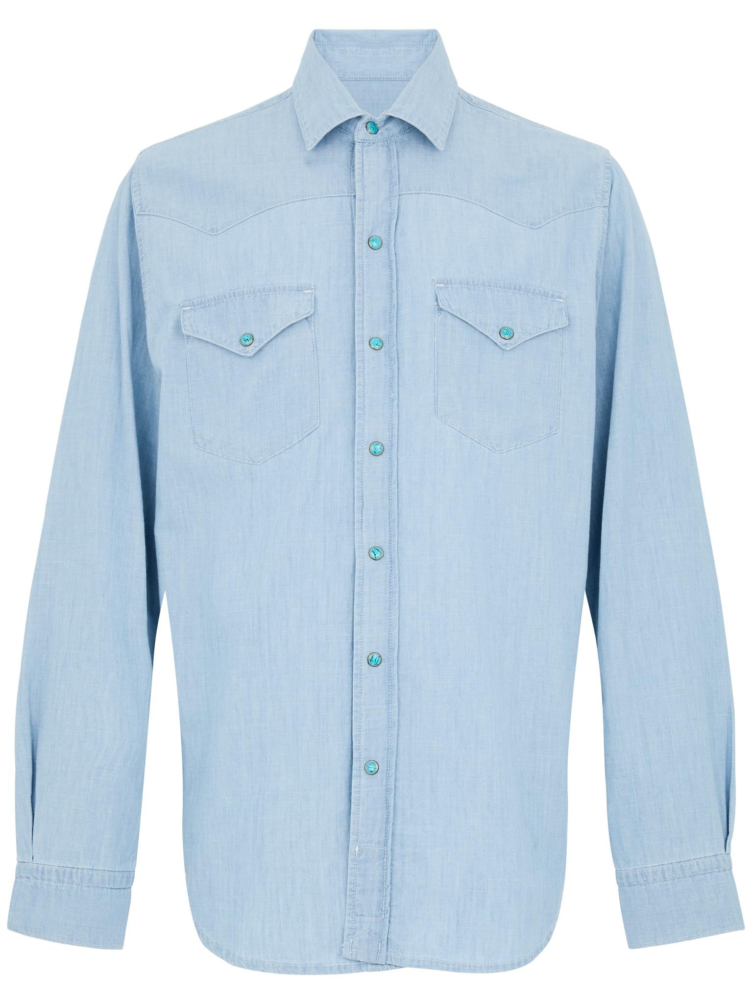 CHESAPEAKES Camicia 'Flagstaff' in denim con tasche