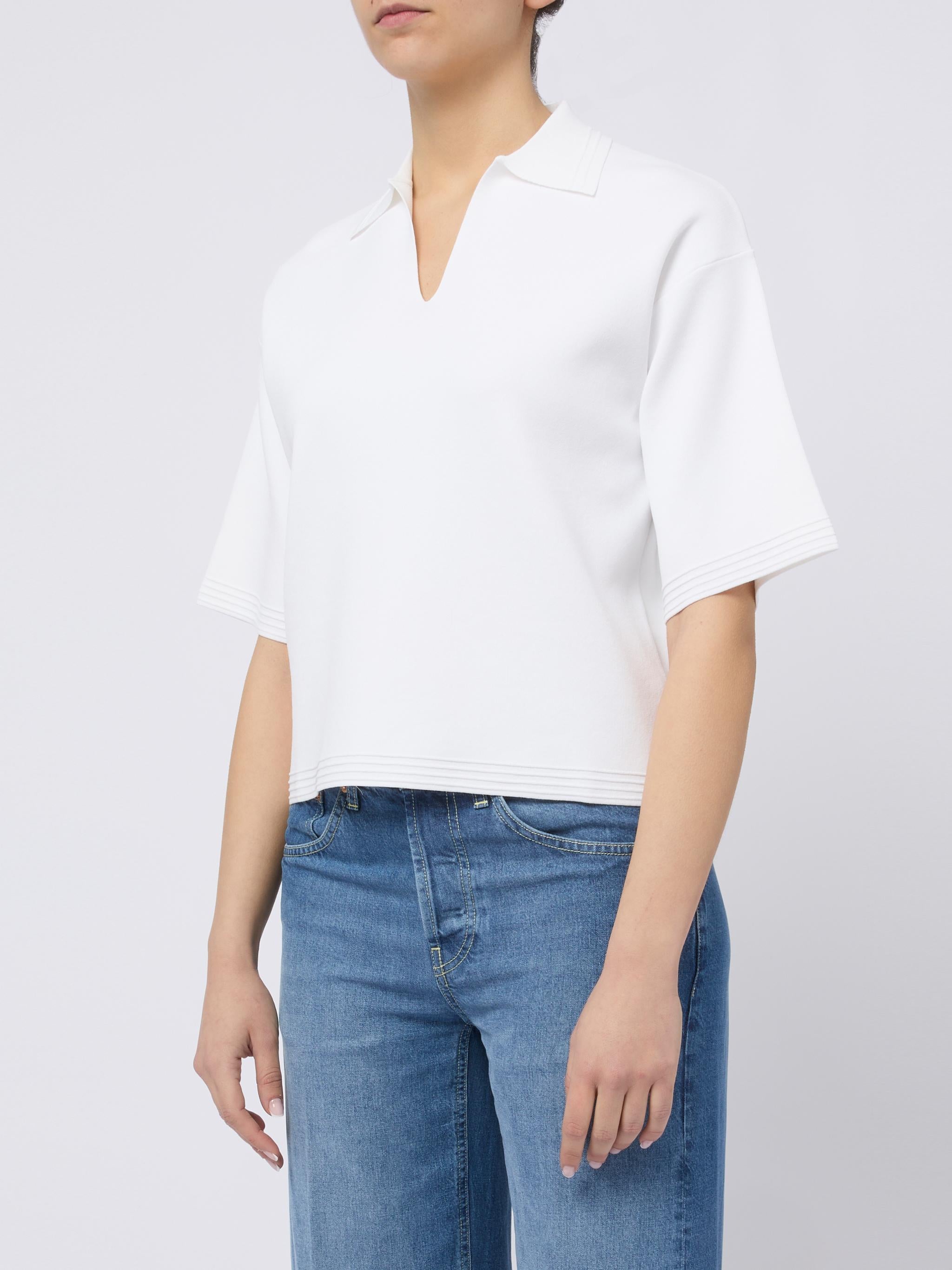 MAX MARA T-shirt Dolce con scollo a V bianca