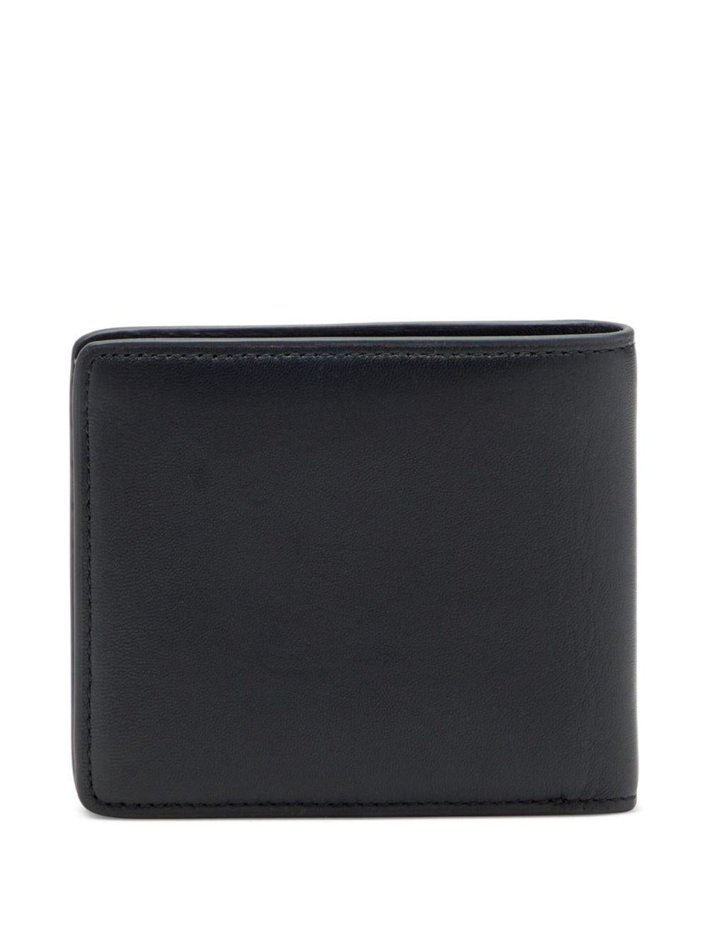 DIESEL Portafoglio a libro in pelle nera con logo