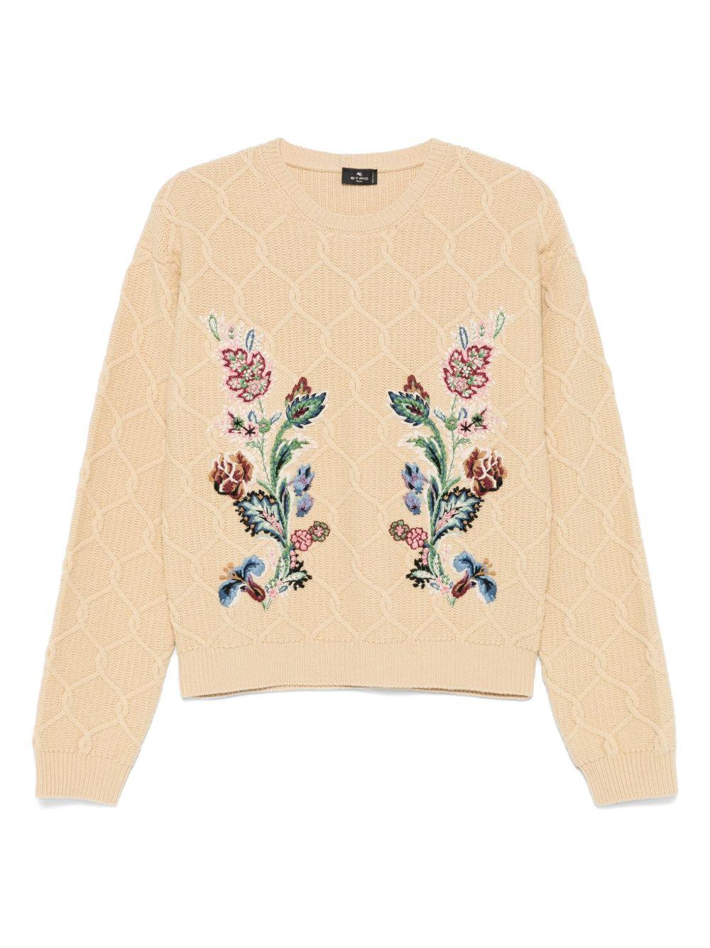 ETRO Maglione in lana misto cashmere beige