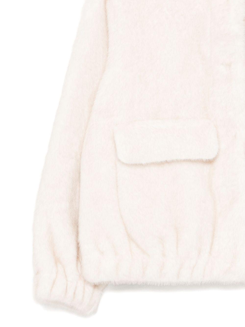MICHAEL KORS Giacca corta in ecopelliccia bianca