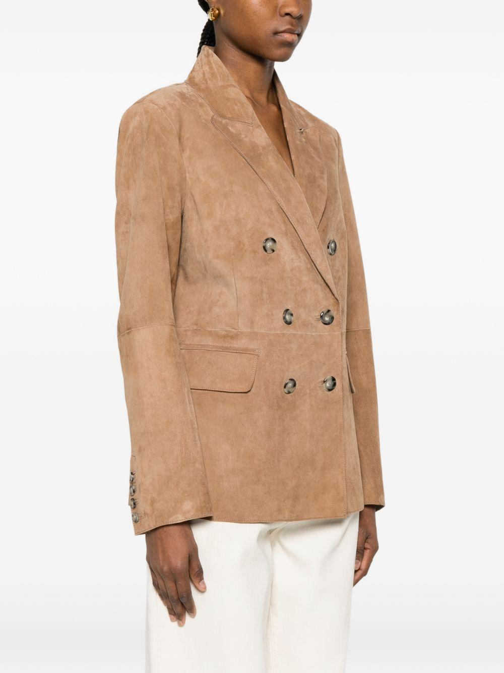 THE JACK AND JACKIE LEATHERS Blazer doppiopetto in pelle scamosciata