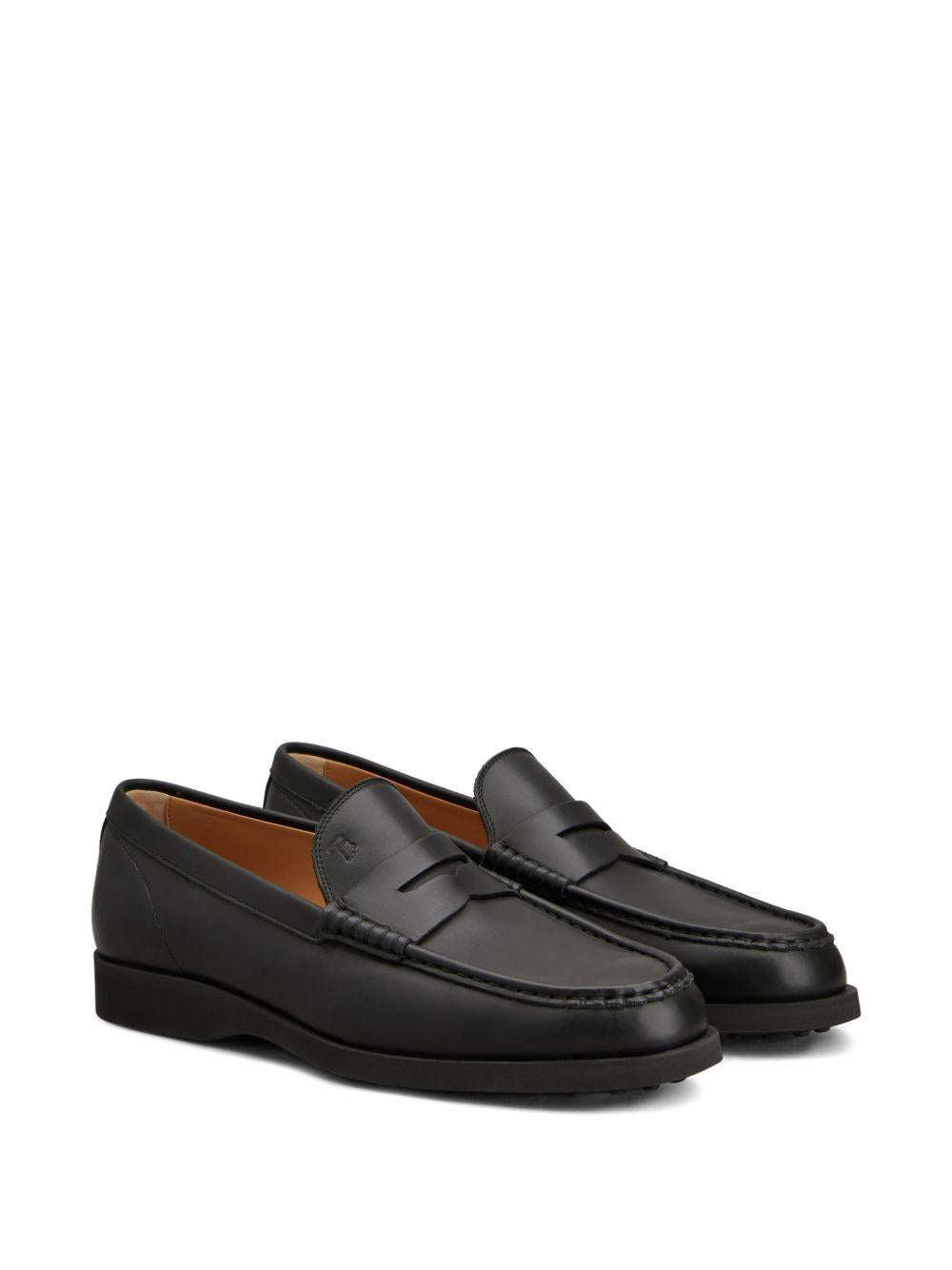 TODS Mocassini neri Light 98L con fascia penny