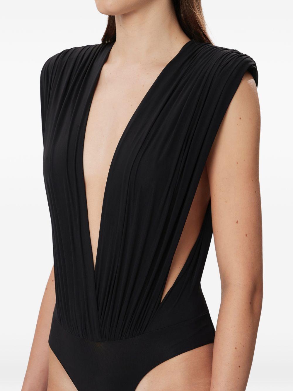 AMAZUIN Body nero Nikita Deep Black con scollo a V