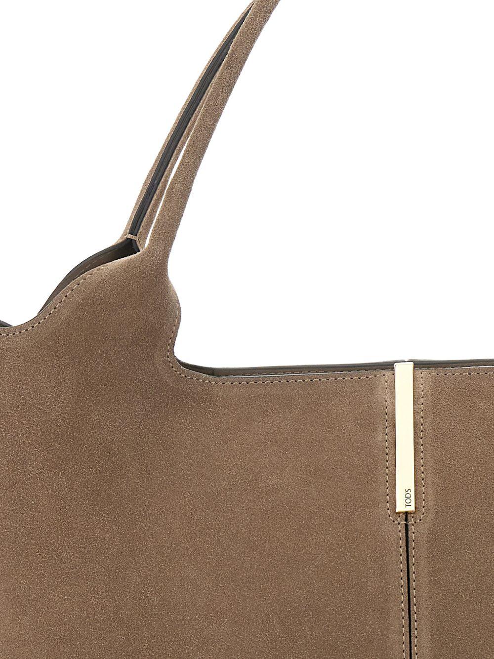 TODS Borsa shopping in suede marrone