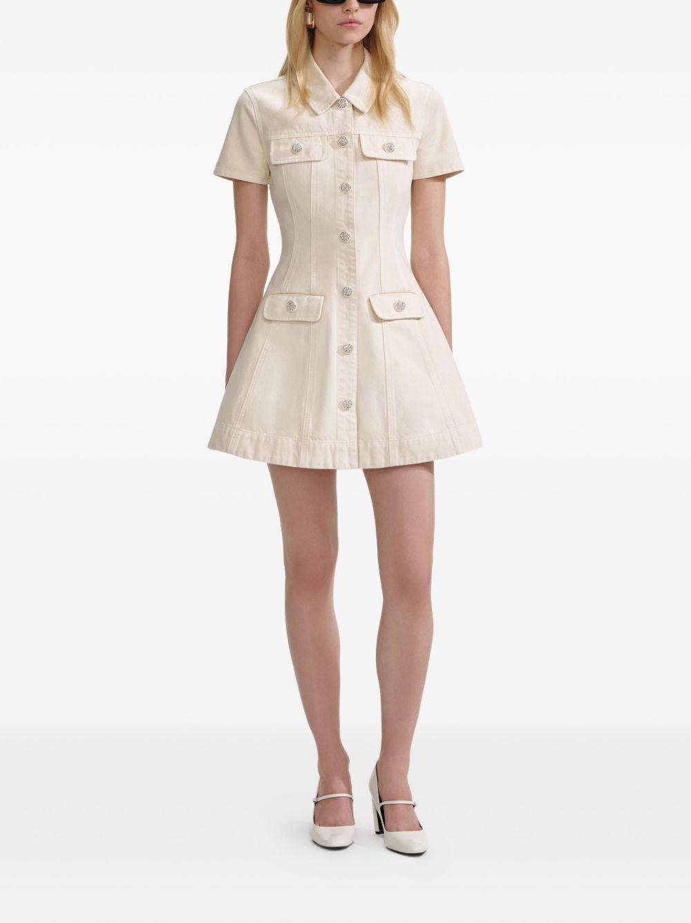 SELF PORTRAIT Abito avorio a maniche corte