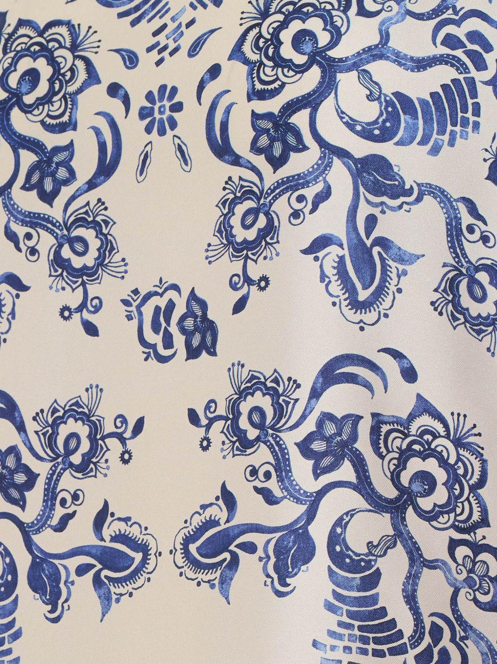 LIUJO Blusa a maniche corte con stampa floreale blu