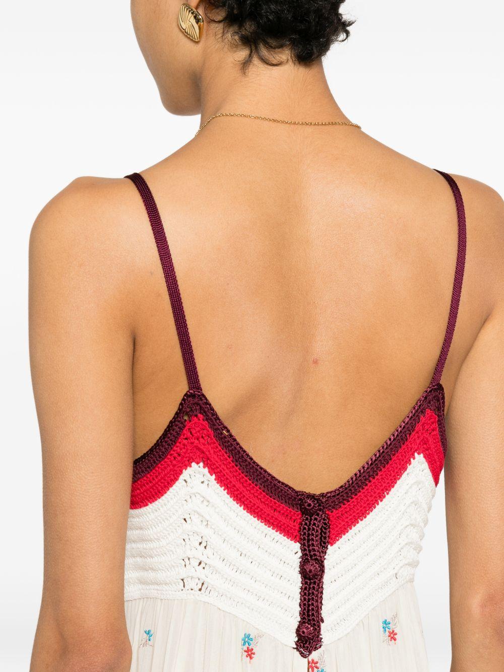 FORTE FORTE Abito lungo in cotone misto seta con micro fantasia