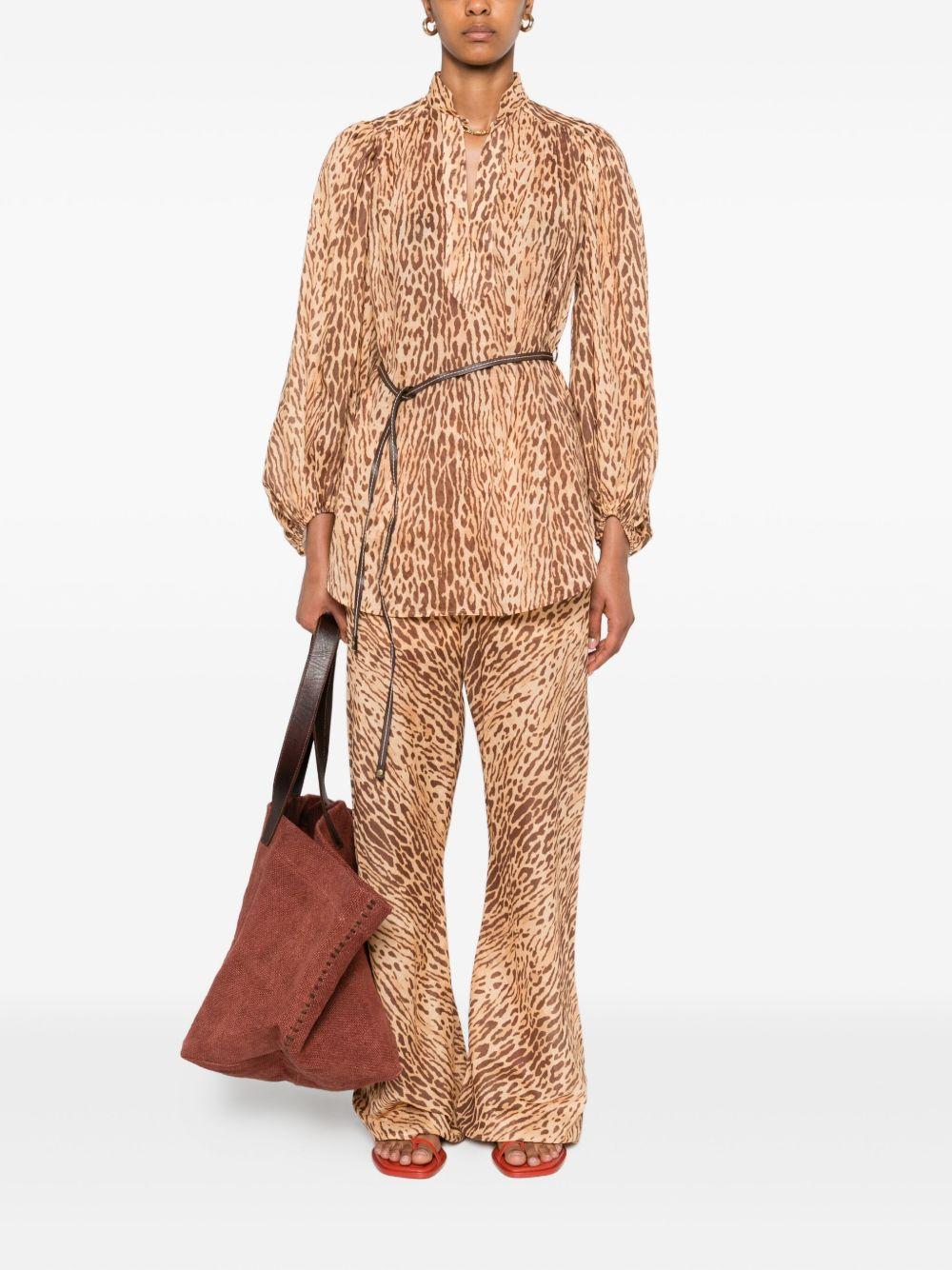 ZIMMERMANN Blusa 'Cascadian' con stampa leopardata