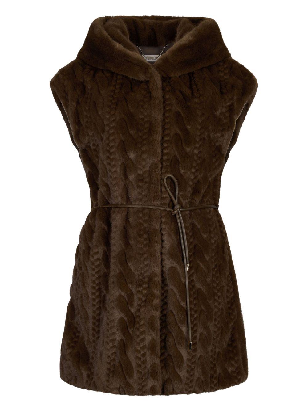 LIUJO Gilet in ecopelliccia con cappuccio