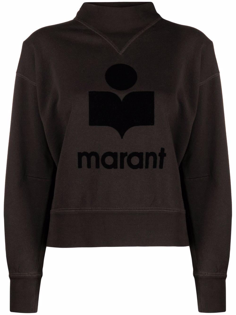 MARANT ETOILE Felpa nera con stampa