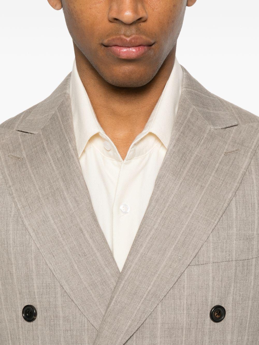 CORNELIANI Completo grigio gessato con giacca doppiopetto